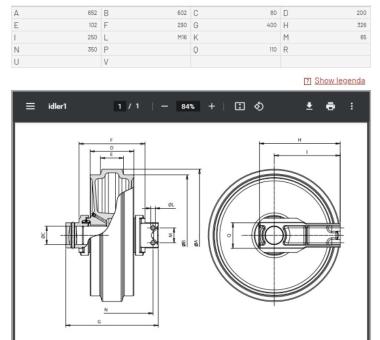 Колесо направляющее (d=65,2см, Liebherr R944HDS Litronic) 10009660/ 10004546