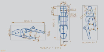 А255XS252 чертеж с размерами