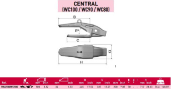 Адаптер центральный 1MA180WC100 (100мм) приварной MTG Starmet